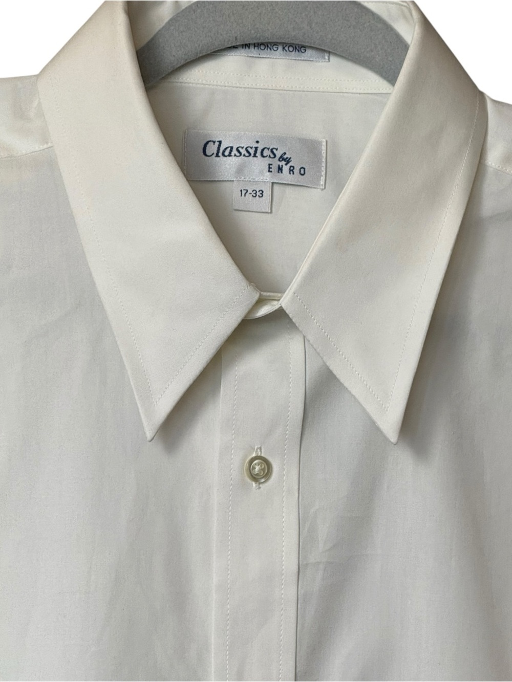 Vintage Classics by Enro White 100% Cotton Dress Shirt 17-33 Made in Hong Kong - Picture 4 of 9